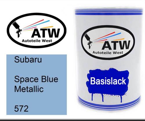 Subaru, Space Blue Metallic, 572: 500ml Lackdose, von ATW Autoteile West.